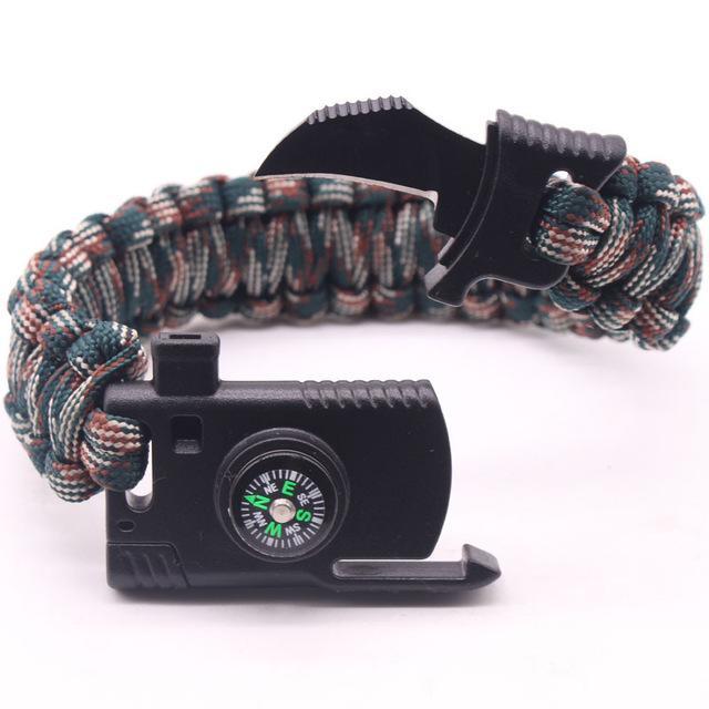 Multi Tactical Paracord Survival Braided Bracelet Outdoor Camping Compass Rescue-Younger - malls Store-AUC Camouflage-Bargain Bait Box