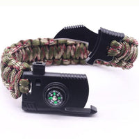 Multi Tactical Paracord Survival Braided Bracelet Outdoor Camping Compass Rescue-Younger - malls Store-Green Camouflage-Bargain Bait Box