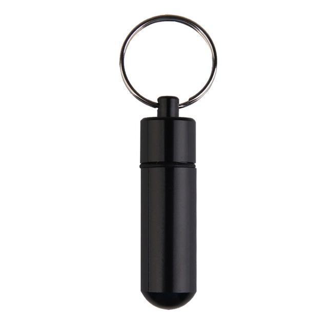 Multifunction Tool Aluminum Alloy Waterproof Small Gallipot Cartridge Keychain-Traveling Light123-Black-Bargain Bait Box