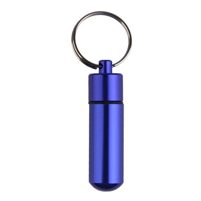 Multifunction Tool Aluminum Alloy Waterproof Small Gallipot Cartridge Keychain-Traveling Light123-Blue-Bargain Bait Box