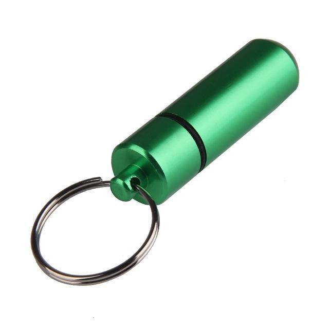 Multifunction Tool Aluminum Alloy Waterproof Small Gallipot Cartridge Keychain-Traveling Light123-Green-Bargain Bait Box