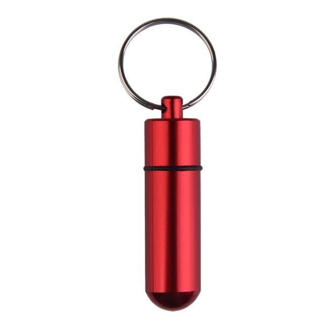 Multifunction Tool Aluminum Alloy Waterproof Small Gallipot Cartridge Keychain-Traveling Light123-Red-Bargain Bait Box