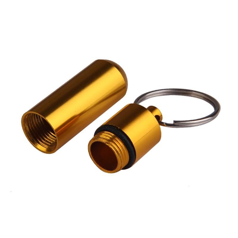 Multifunction Tool Aluminum Alloy Waterproof Small Gallipot Cartridge Keychain-Traveling Light123-Silver-Bargain Bait Box