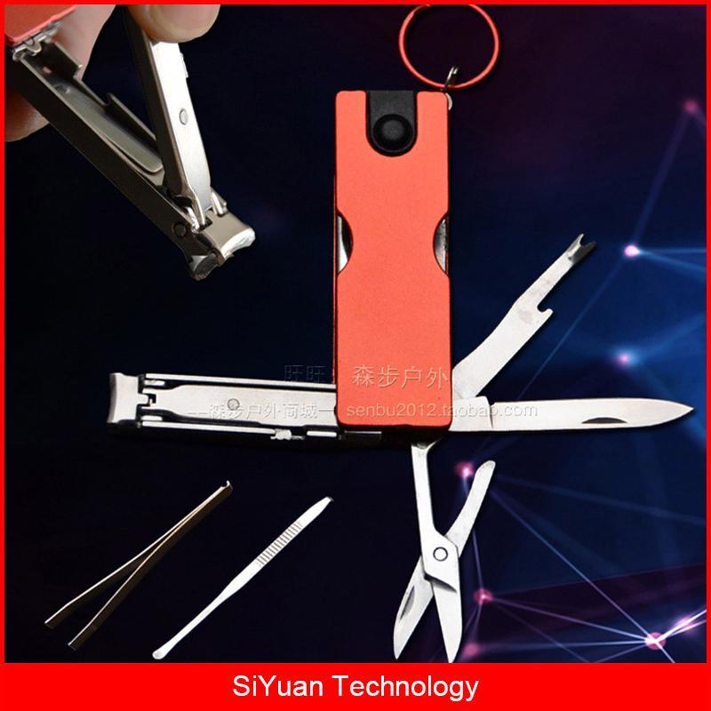 Multitool Keyring Accessories With Led Flashlight Scissors Nail Cleaner Ear-SiYuan Tech-Red-Bargain Bait Box