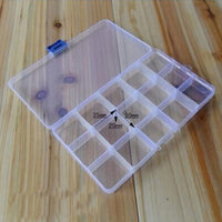 Muqgew Hot Sale 15 Slots Adjustable Plastic Fishing Lure Hook Tackle Box Storage-Trian's Store-Bargain Bait Box