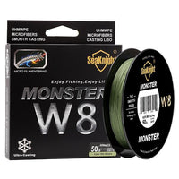 N Monster 500M / 546Yds Monster W8 Braided Fishing Lines 8 Weaves Wire Smooth Pe-NUNATAK Fishing Store-LowVis Green-1.0-Bargain Bait Box