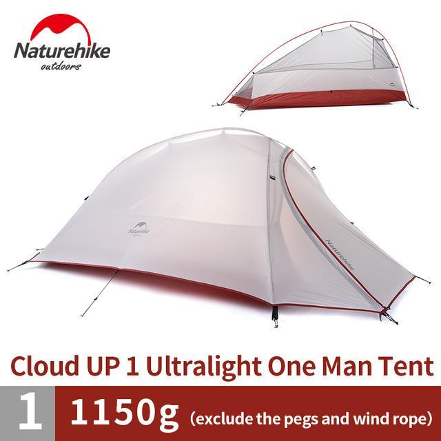 Naturehike 1 Person Dome Tent Double-Layer Outdoor Camping Ultralight 20D-BoundlessVoyage Store-Gray20D-Bargain Bait Box