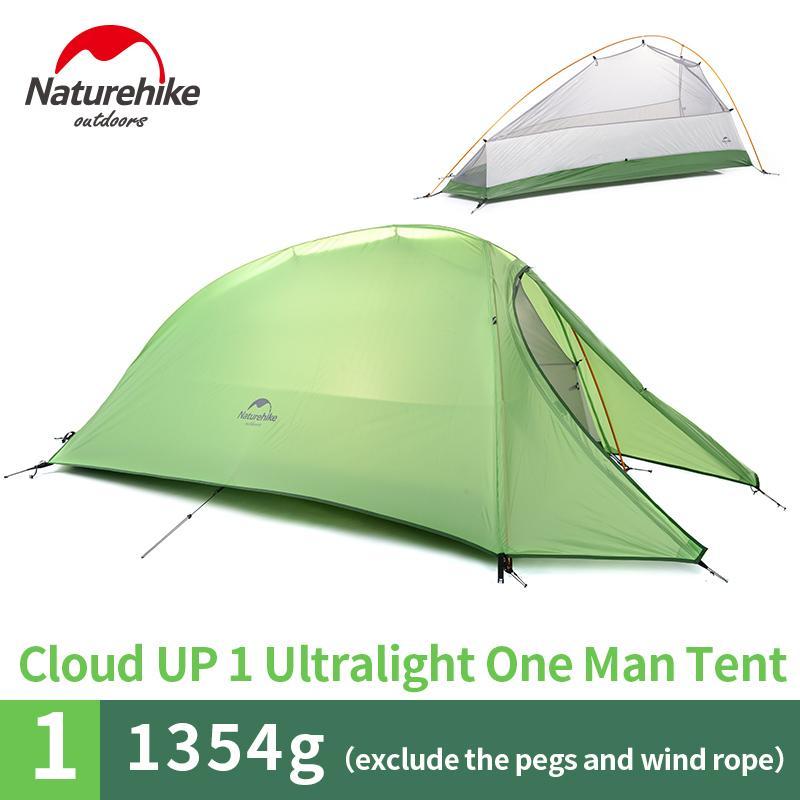 Naturehike 1 Person Dome Tent Double-Layer Outdoor Camping Ultralight 20D-BoundlessVoyage Store-Orange210T-Bargain Bait Box