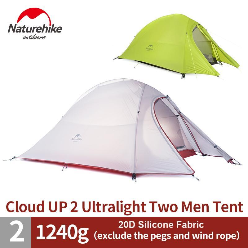 Naturehike 2 Person Ultralight Tent 20D Silicone Tent Double-Layer Camping-BoundlessVoyage Store-Orange210T-Bargain Bait Box