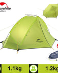 Naturehike 20D Nylon Taga Outdoor Camping Tent Ultralight One Bedroom One Man-Journay Store-green double tent-Bargain Bait Box