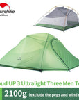 Naturehike 3 Person Lightweight Camping Tent Outdoor Hiking Backpacking-AliExpressOutdoor Store-Green-Bargain Bait Box