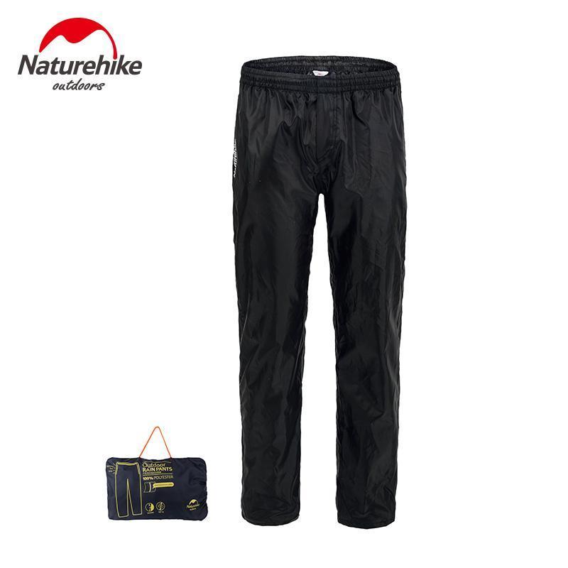 Naturehike Black Outdoor Camping Hiking Rain Pants Nylon Waterproof Zipper-fishing pants-Journay Store-M-Bargain Bait Box