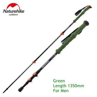 Naturehike Carbon Fiber Walking Stick Trekking Poles Alpenstock Hiking Cane-Mount Hour Outdoor Co.,Ltd store-Green 1350mm-Bargain Bait Box