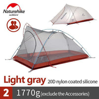 Naturehike Cirrus Ultralight Tent 2 Person 20D Nylon With Silicon Coated Camping-Naturehike Official Store-Light Grey-Bargain Bait Box