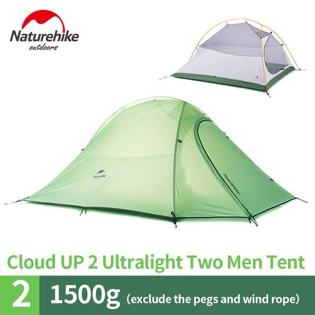 Naturehike Cloudup Series Ultralight Hiking Camping Tent 20D Fabric For 2 Person-Tents-YOUGLE store-UP2 210T green-Bargain Bait Box