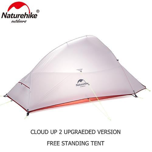 Naturehike Cloudup Series Ultralight Hiking Tent 20D Fabric For 2 Person With-Naturehike Official Store-20D Gray Self Stand-Bargain Bait Box