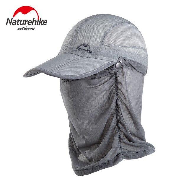 Naturehike Foldable Fishing Cap Hat Outdoor Sun Protection Breathable Mosquito-Fishing Caps-Naturehike Factory Authorization Store-Gray-Bargain Bait Box