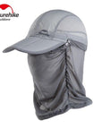 Naturehike Foldable Fishing Cap Hat Outdoor Sun Protection Breathable Mosquito-Fishing Caps-Naturehike Factory Authorization Store-Gray-Bargain Bait Box