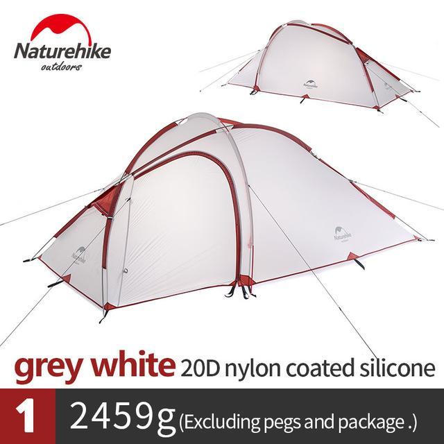 Naturehike Hiby Family Tent 20D Silicone Fabric Waterproof Double-Layer 2 Person-N@tureHike Factory Direct Store-20D Gray silicone-Bargain Bait Box
