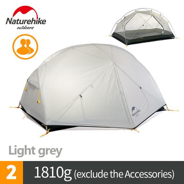 Naturehike Mongar 3 Season Camping Tent 20D Nylon Fabic Double Layer-Naturehike Official Store-Gray-Bargain Bait Box