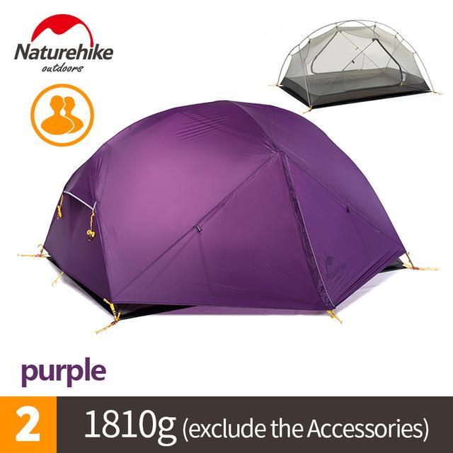Naturehike Mongar 3 Season Camping Tent 20D Nylon Fabic Double Layer-Naturehike Official Store-Purple-Bargain Bait Box