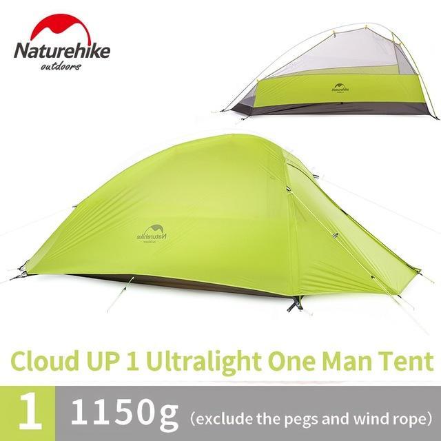 Naturehike Outdoor Tent 3 Person 210T/ 20D Silicone Fabric Double-Layer-Naturehike Speciality Store-UP1 green silicone-Bargain Bait Box