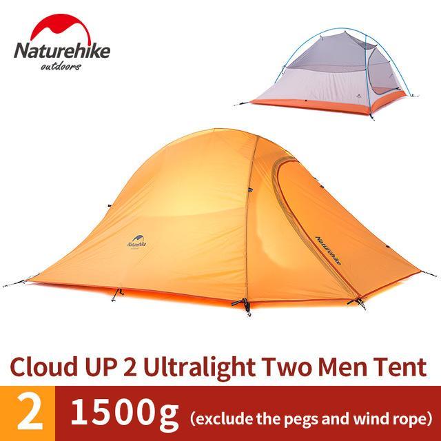 Naturehike Outdoor Tent 3 Person 210T/ 20D Silicone Fabric Double-Layer-Naturehike Speciality Store-UP2 orange polyester-Bargain Bait Box