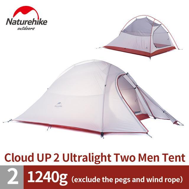 Naturehike Outdoor Tent 3 Person 210T/ 20D Silicone Fabric Double-Layer-Naturehike Speciality Store-UP2 white silicone A-Bargain Bait Box