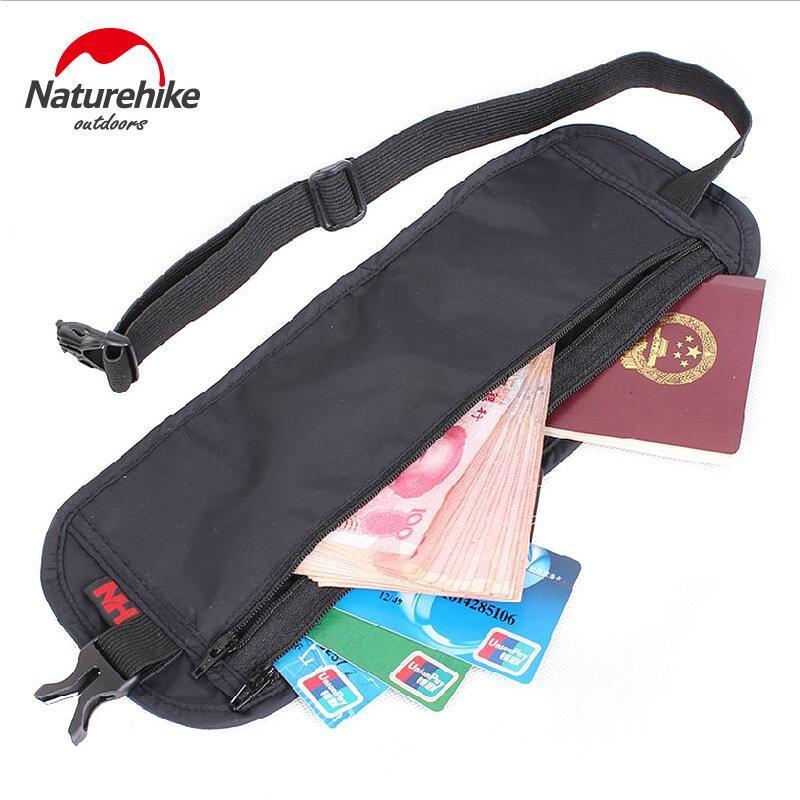 Naturehike Outdoor Travel Invisible Waist Bag Belt Light Thin Personal Travel-For Joy Store-black-Bargain Bait Box