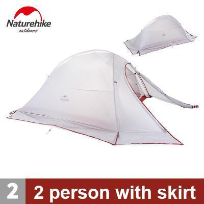 Naturehike Tent Camping Tent Ultralight 1 2 3 Person Man 4 Season Double-outdoor-discount Store-2 person with skirt-Bargain Bait Box