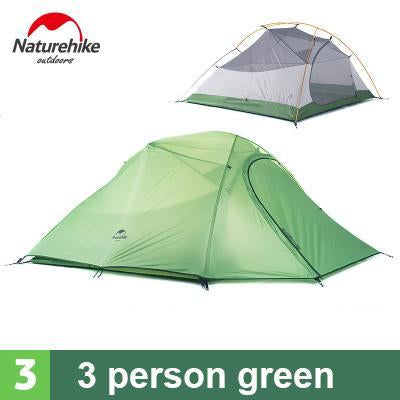 Naturehike Tent Camping Tent Ultralight 1 2 3 Person Man 4 Season Double-outdoor-discount Store-3 person green-Bargain Bait Box