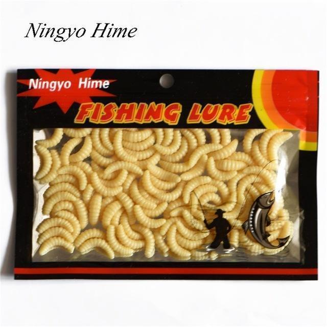 Ningyo Hime 100Pcs/Lot 5 Colors Fishing Lure Soft Lures Bread Worm Bait Grub-Ningyo Hime Official Store-1-Bargain Bait Box