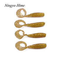 Ningyohime4Pcs Bass Fishing 6Cm1.8G Single Tail Maggots Soft Plastic Worm Maggot-Worms & Grubs-Bargain Bait Box-D-Bargain Bait Box