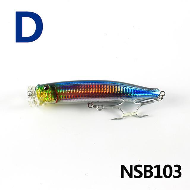 Noeby 1 Pcs Fishing Lure 150Mm/54.5G Top Water Hard Bait Popper Vmc Treble Hooks-BassBros Fishing Tackle Store-NSB103-D-Bargain Bait Box