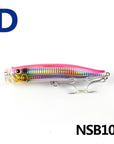 Noeby 1 Pcs Fishing Lure 150Mm/54.5G Top Water Hard Bait Popper Vmc Treble Hooks-BassBros Fishing Tackle Store-NSB104-D-Bargain Bait Box
