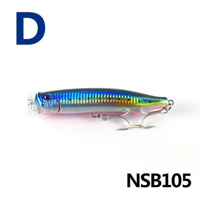 Noeby 1 Pcs Fishing Lure 150Mm/54.5G Top Water Hard Bait Popper Vmc Treble Hooks-BassBros Fishing Tackle Store-NSB105-D-Bargain Bait Box