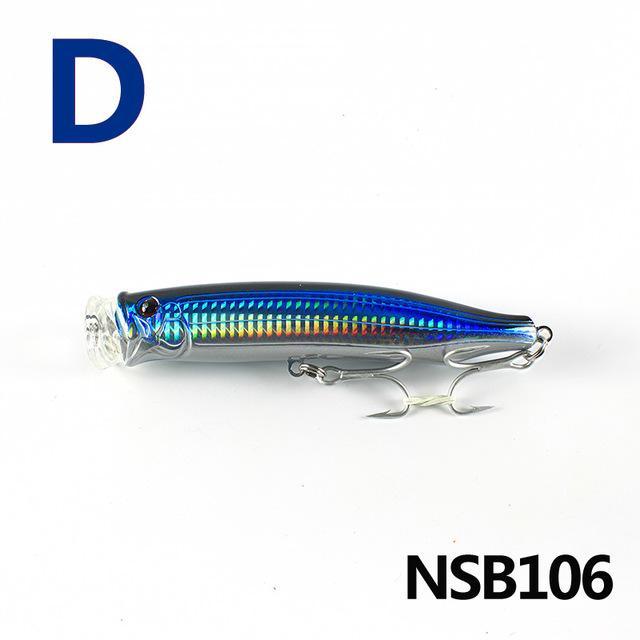 Noeby 1 Pcs Fishing Lure 150Mm/54.5G Top Water Hard Bait Popper Vmc Treble Hooks-BassBros Fishing Tackle Store-NSB106-D-Bargain Bait Box