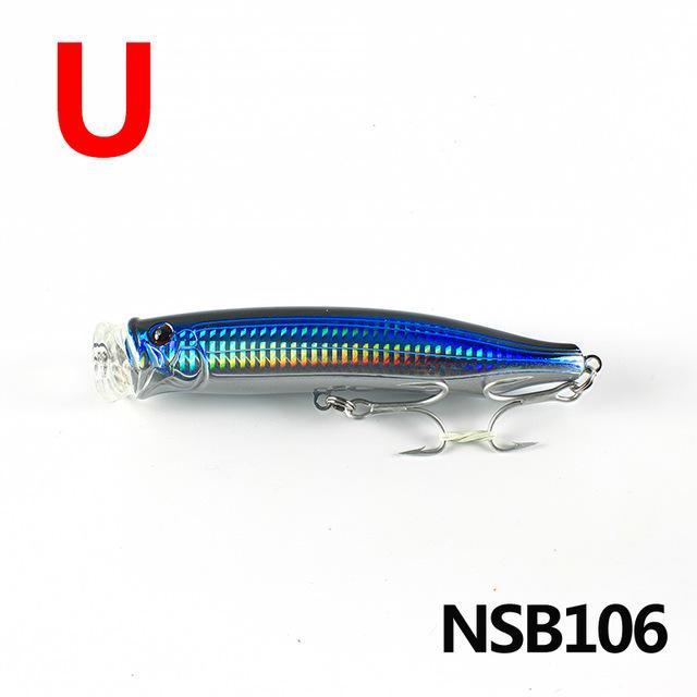 Noeby 1 Pcs Fishing Lure 150Mm/54.5G Top Water Hard Bait Popper Vmc Treble Hooks-BassBros Fishing Tackle Store-NSB106-U-Bargain Bait Box