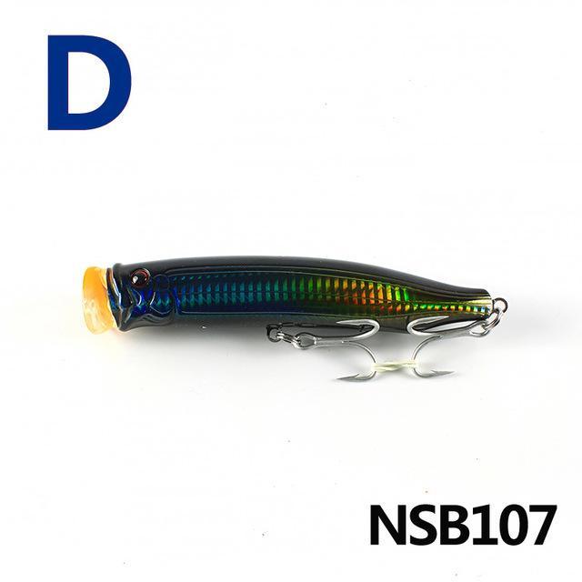 Noeby 1 Pcs Fishing Lure 150Mm/54.5G Top Water Hard Bait Popper Vmc Treble Hooks-BassBros Fishing Tackle Store-NSB107-D-Bargain Bait Box