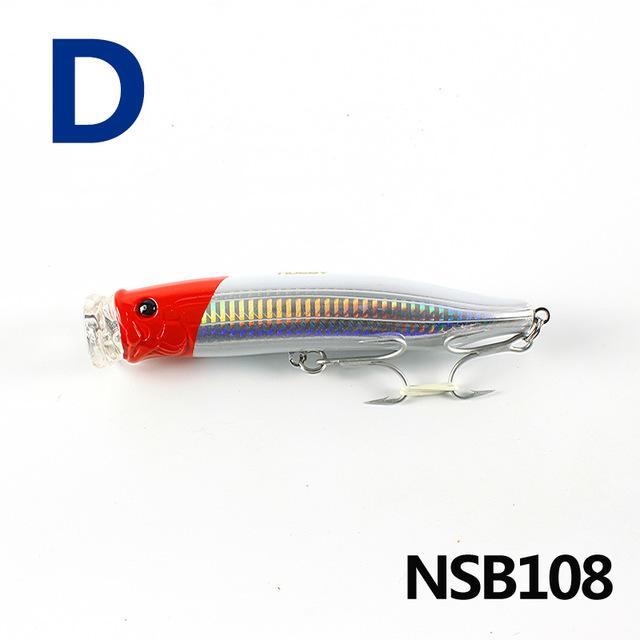 Noeby 1 Pcs Fishing Lure 150Mm/54.5G Top Water Hard Bait Popper Vmc Treble Hooks-BassBros Fishing Tackle Store-NSB108-D-Bargain Bait Box
