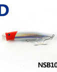 Noeby 1 Pcs Fishing Lure 150Mm/54.5G Top Water Hard Bait Popper Vmc Treble Hooks-BassBros Fishing Tackle Store-NSB108-D-Bargain Bait Box