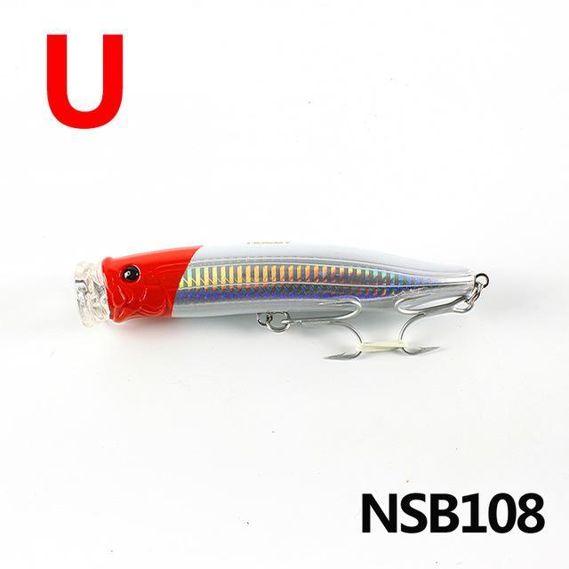 Noeby 1 Pcs Fishing Lure 150Mm/54.5G Top Water Hard Bait Popper Vmc Treble Hooks-BassBros Fishing Tackle Store-NSB108-U-Bargain Bait Box