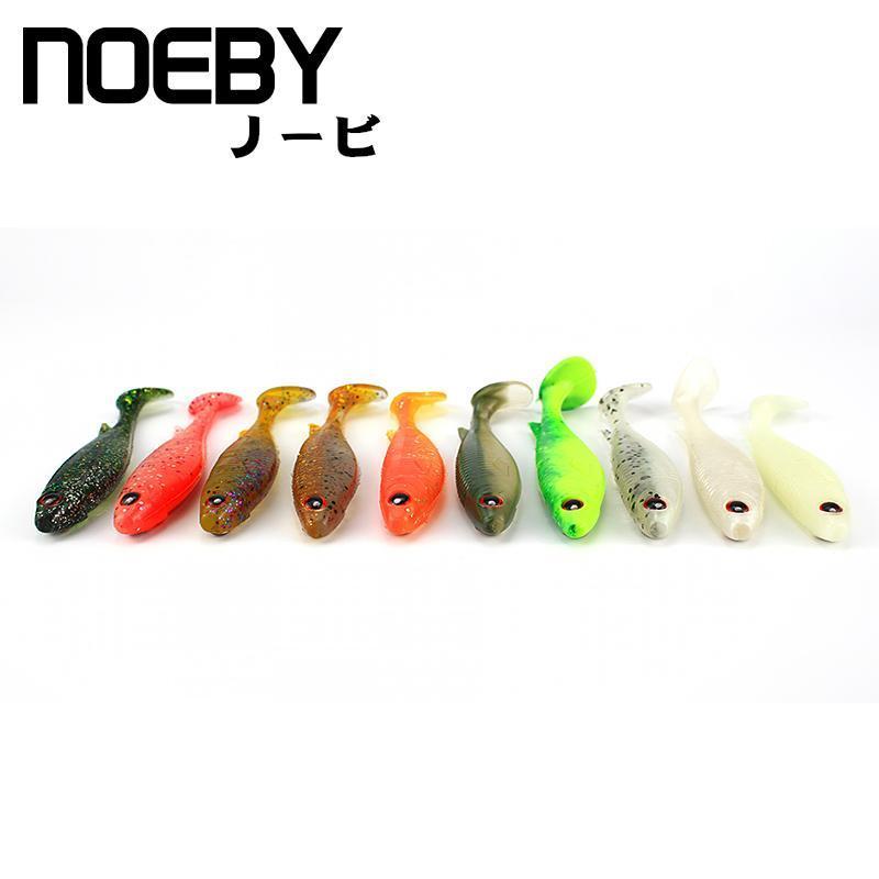 Noeby 4Pcs/Lot Soft Lure 100Mm/8G For Fishing Worm Lead Jig Head T-Tail-BassBros Fishing Tackle Store-NW101-Bargain Bait Box