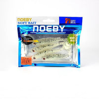 Noeby 4Pcs/Lot Soft Lure 100Mm/8G For Fishing Worm Lead Jig Head T-Tail-BassBros Fishing Tackle Store-NW204-Bargain Bait Box