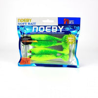Noeby 4Pcs/Lot Soft Lure 100Mm/8G For Fishing Worm Lead Jig Head T-Tail-BassBros Fishing Tackle Store-NW205-Bargain Bait Box