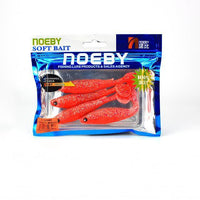 Noeby 4Pcs/Lot Soft Lure 100Mm/8G For Fishing Worm Lead Jig Head T-Tail-BassBros Fishing Tackle Store-NW210-Bargain Bait Box