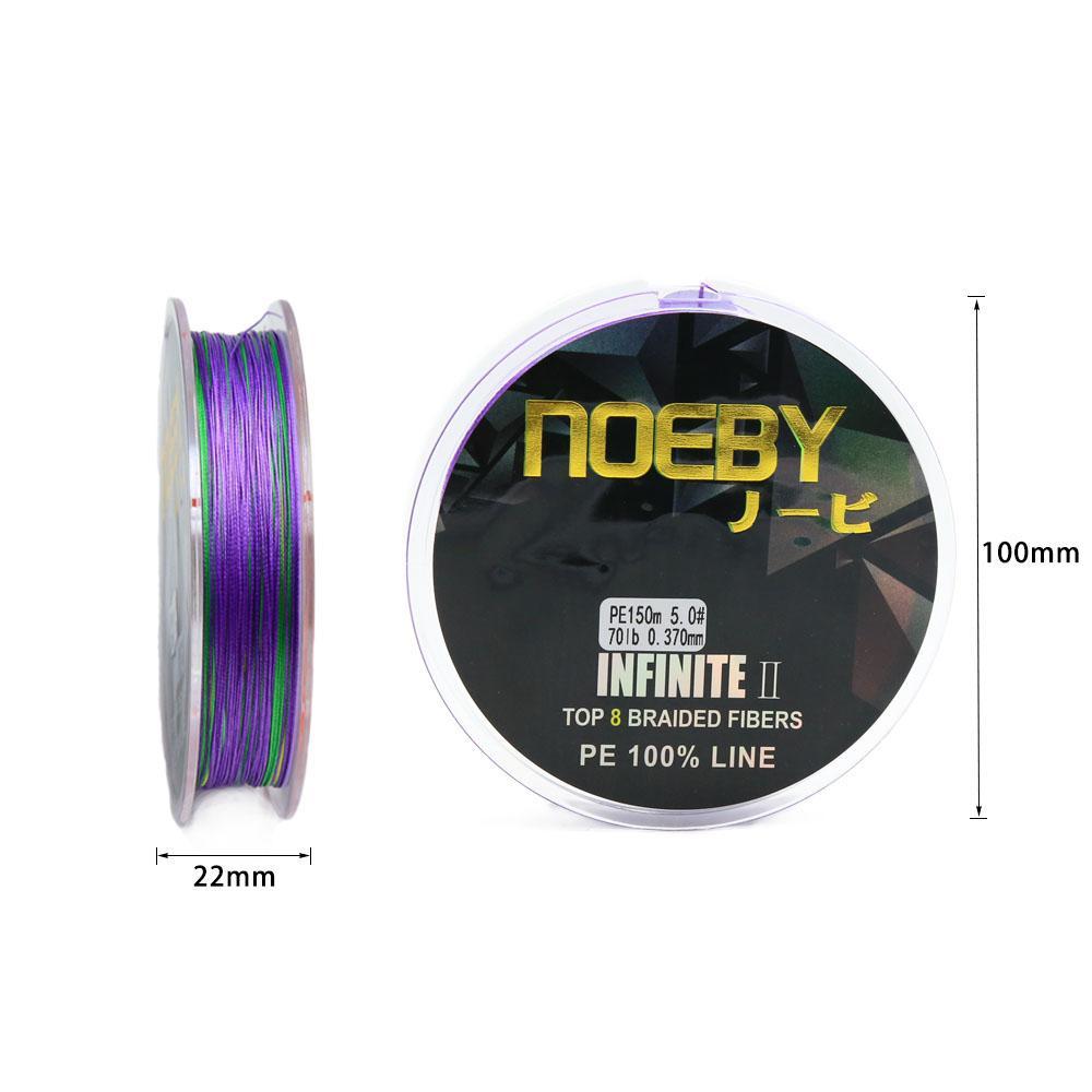 Noeby 8 Braided Wire Fishing Line 150M Pe Line Colorful Infinite Ii Brand-Hunt House Fishing Store-INII150PE8B5-0.6-Bargain Bait Box