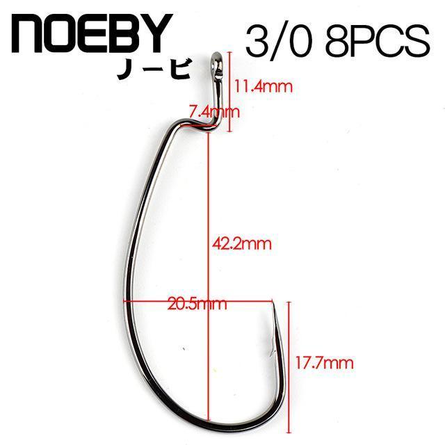 Noeby Fishing Hook Barbed Crank Sharp Pesca For Soft Bait Tackle High-Carbon-BassBros Fishing Tackle Store-3-0-Bargain Bait Box