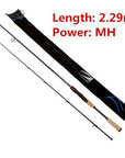 Noeby M /Mh 2.29M/2.44M Fast Spinning Fishing Rod 2 Sections Sic Guide 95%-Spinning Rods-Luremaster Fishing Tackle-Yellow-Bargain Bait Box