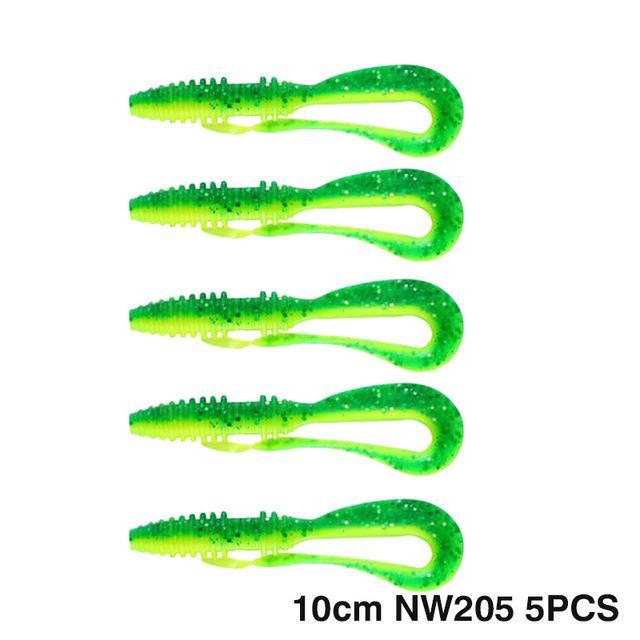 Noeby Soft Fishing Lures 14Cm 10Cm Big Curly Tail Soft Baits Leurre Souple-CYN Fishing Tackle Co.,Ltd-10cm NW205 5pcs-Bargain Bait Box